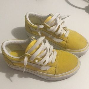 Yellow and White Vans
